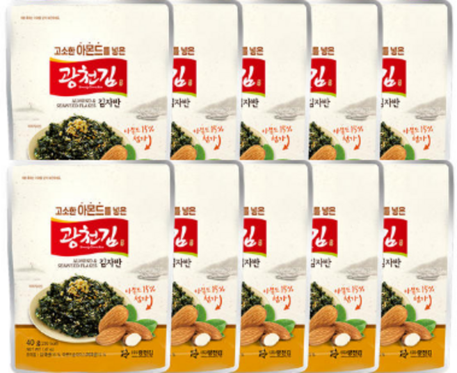 광천김 고소한 아몬드 김자반 40g 10개