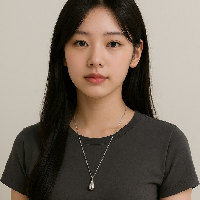 물방울 펜던트 롱 목걸이 써지컬 체인목걸이