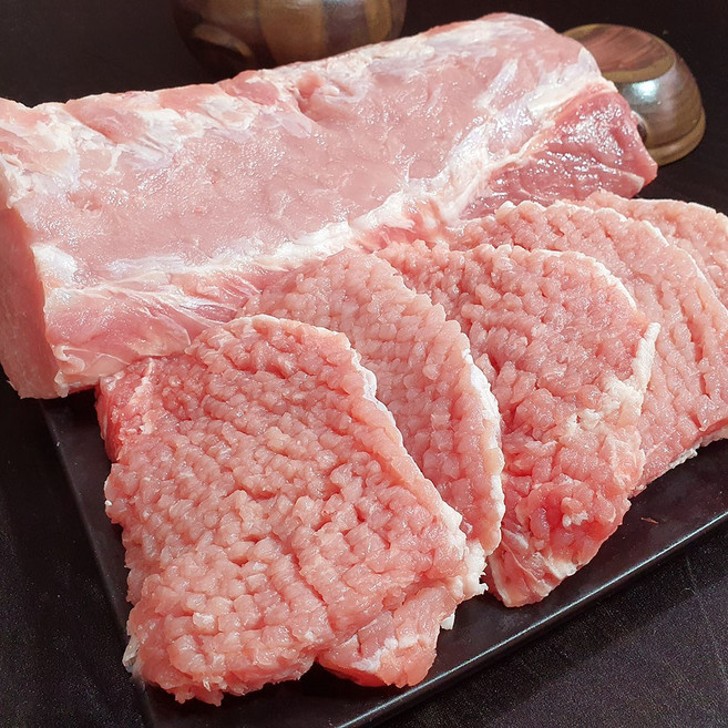 제주흑돗 제주 흑돼지 냉장육 돈까스용 카레용 등심 1kg, 덩어리, 1개