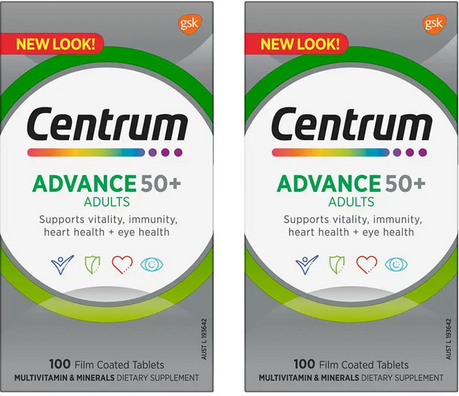 센트룸 호주정품 대용량 어드밴스 실버 (50세이상) 남여공용 100정, 2개