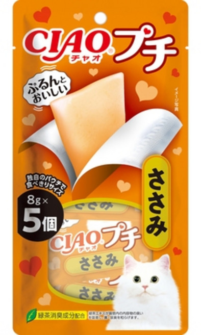 CIAO 噗啾 片狀果凍貓零食, 1個, 肉泥片【雞肉】8g*5入