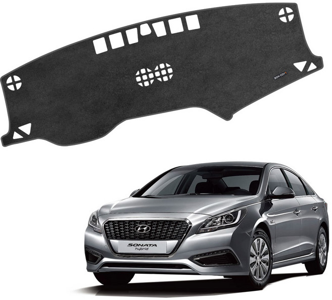 LF쏘나타 DUB 레더에디션 가죽 대쉬보드커버, 14년3월~17년3월/센터무/HH163, 블랙