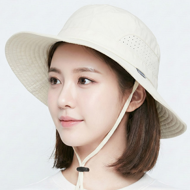 여름 사파리 라이트 파스텔 양옆 타공메쉬 등산 여행 캠핑 자외선차단 아웃도어 벙거지