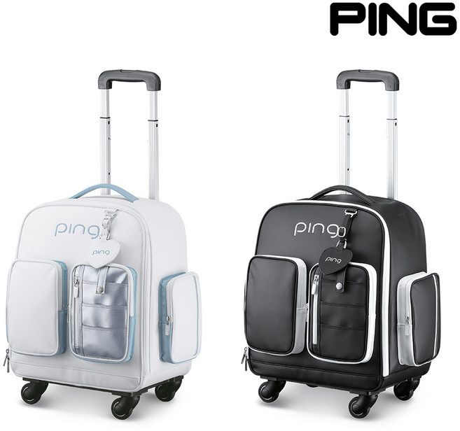 핑 26 롤링 WZ 여성 휠 바퀴형 보스턴백, 화이트/블랙