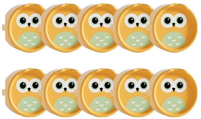 아이끌레 감전방지 실리콘 콘센트커버, 부엉이 옐로우, 10개