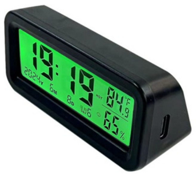 프리미엄 태양광 차량용 디지털 시계 필름 온도 추적 무선 캠핑카 솔라 그린+블루, 솔라 오렌지+블루