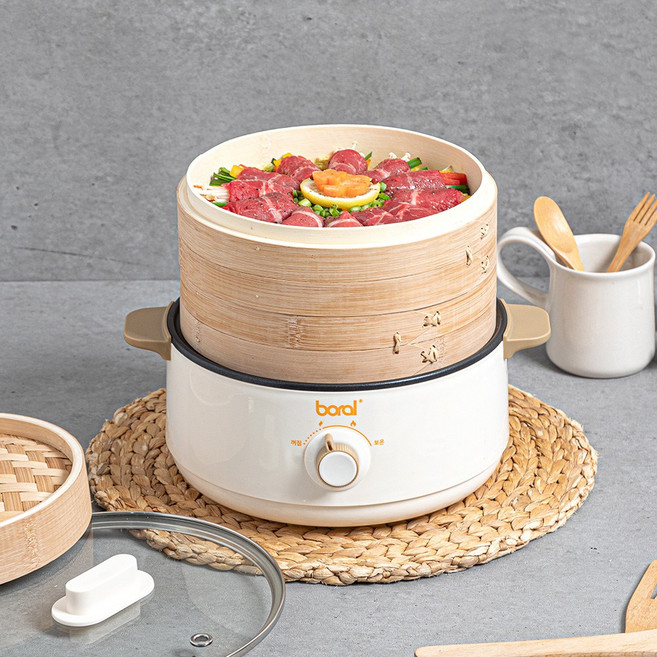 보랄 더 셰프 대나무 전기 찜기 멀티쿠커 1.7L, BR-P200L