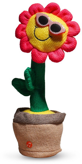 토이토 춤추는 선인장 해바라기 색소폰 인형 말하는 꽃 동물, 1개, 해바라기C, 34cm