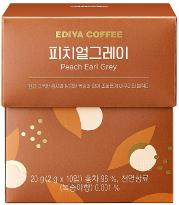 이디야 블렌딩티 피치 얼그레이 10P, 1개, 피치얼그레이, 2g, 10개입