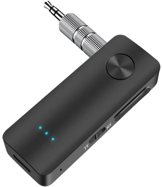 차량용 휴대용 T66 블루투스 5.3 오디오 리시버 수신기 핸즈프리 통화 3.5mm AUX 잭 USB 동글 무선 어댑터 베터리 내장, 1개