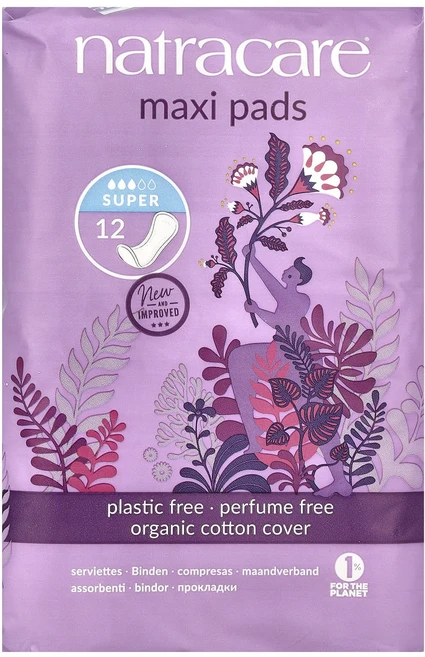 Natracare 맥시 패드 유기농 순면 커버 슈퍼 12개입, Natracare맥시패드유기농순면커버슈퍼12개입, 1개 - 쿠팡