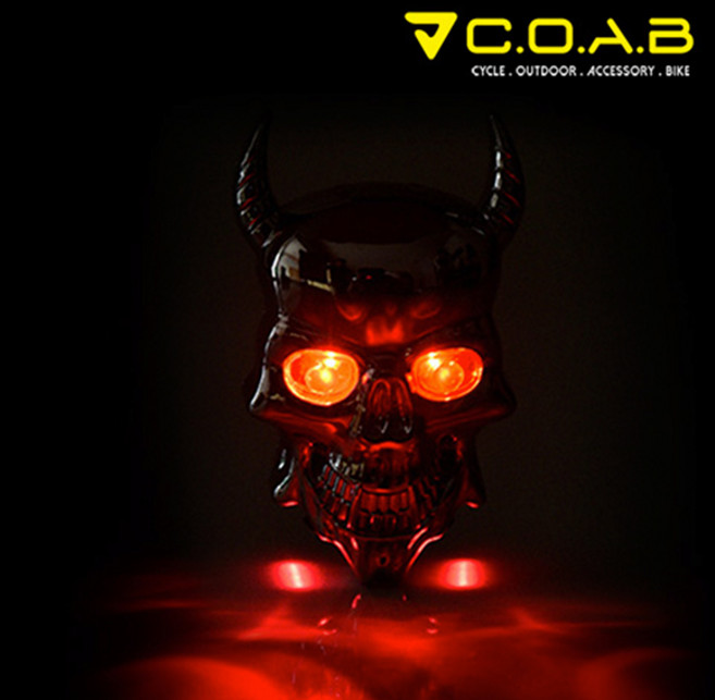 코아브 해골 레이져 라인 자전거 후미등, 실버, 1개