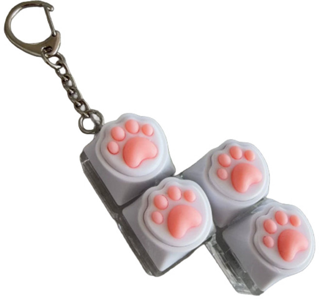 치프몰 고양이발 키보드 열쇠고리, 1개, Z자 4캡