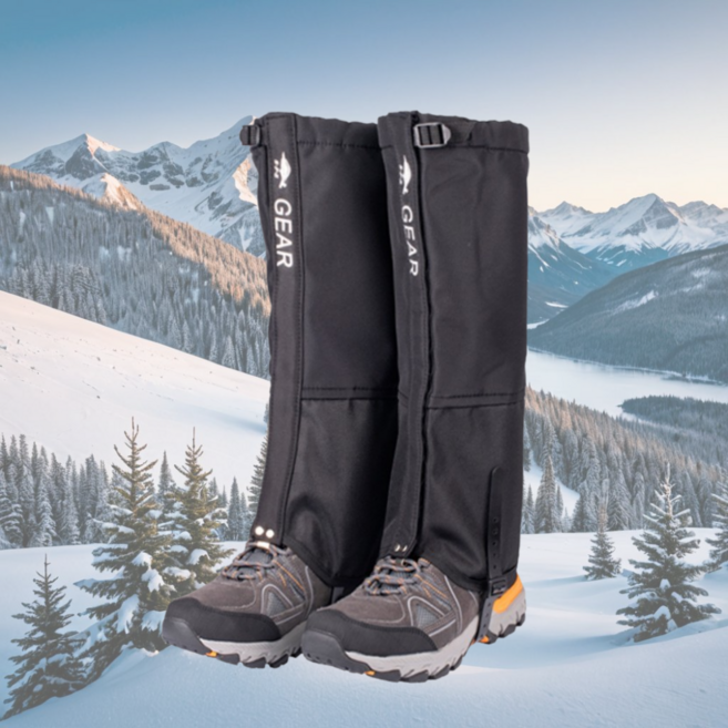 마켓피아 고급 방수 사계절 롱 스패츠 심마니 등산 벌초 각반, 올블랙