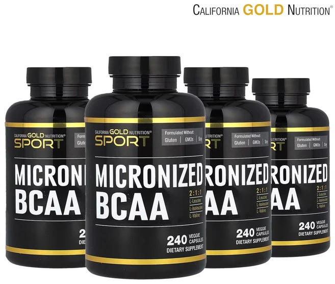 캘리포니아골드뉴트리션 스포츠 마이크로나이즈드 BCAA 500mg 240베지캡슐 4개, 240정 - 쿠팡