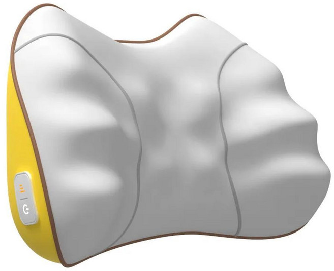 전기 허리 마사지기 요추 지압 쿠션 자동차 마사지 사무실 생활, 02 Yellow-Plug in, 1개