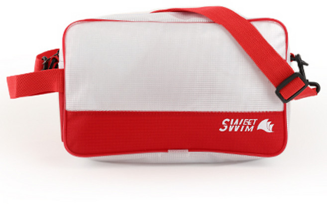 스윗스윔 투톤 포켓 사각 수영 가방 2.0, 레드