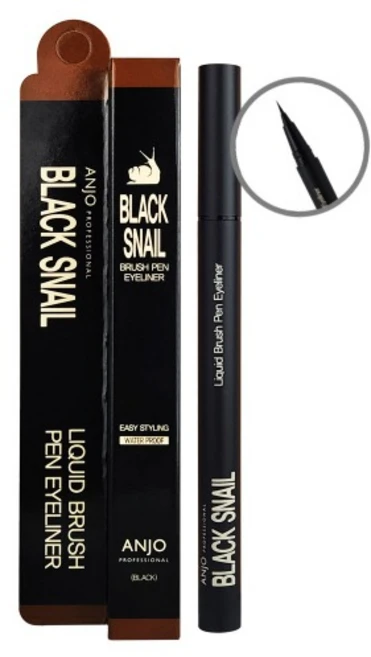 앙쥬 워터프루프 리퀴드 붓 펜 아이라이너, 블랙, 2개 - 쿠팡