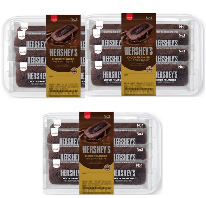 삼립 허쉬 초코퍼지 휘낭시에 8입, 400g, 3개