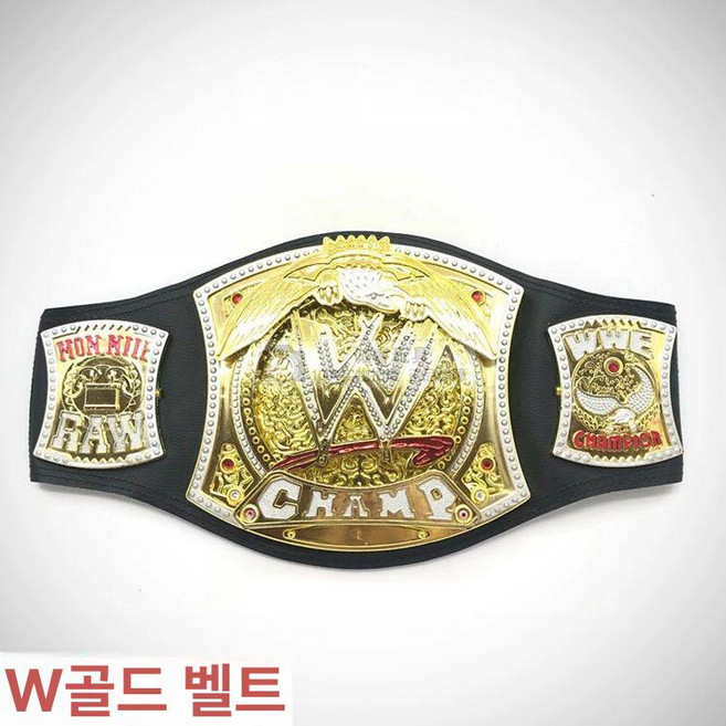 WWE 챔피언벨트 헤비급 프로레슬링 타이틀 벨트 장식 소품 복싱챔피언벨트 1개, 98CM 현물 W 골드 도금 벨트, 98CM 현물 W 도금 벨트 × 1개
