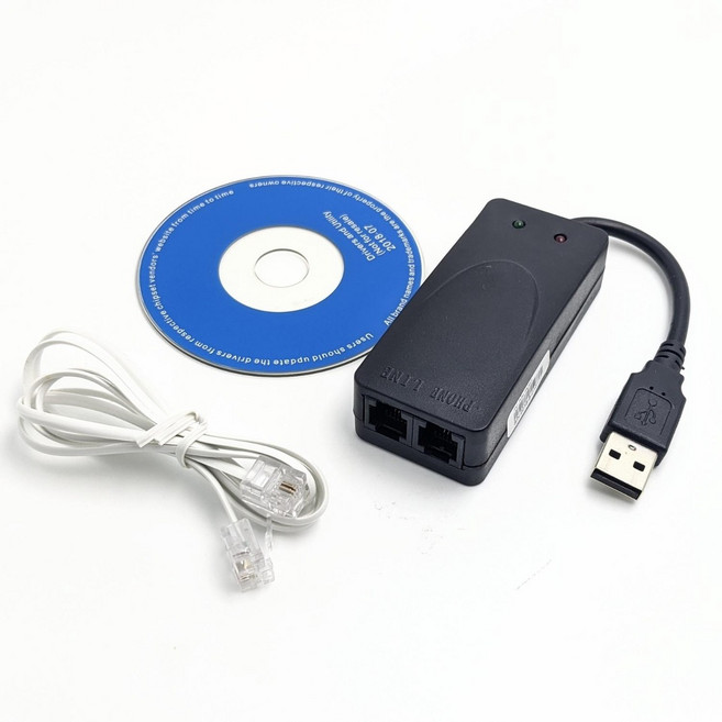 56K USB 外接式傳真數據機 支援 Win11/10/8/7, 1個, 雙口