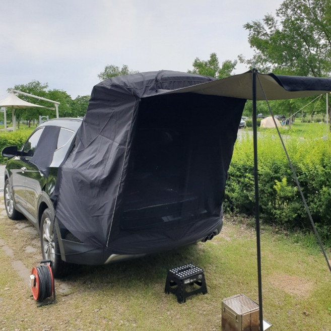 SUV 차박 트렁크 텐트 도킹 차량 꼬리 카크닉 차 쏘렌토 카니발 QM6, 일반형, LX사이즈, 블랙, 블랙