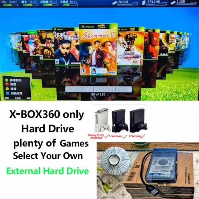 XBOX 360용 외장 멀티 게임 하드 드라이브 지원 USB 3.0(데이터 케이블 포함) 및 재생 다수 사용자 정의, 02 1 PCS 320 GB