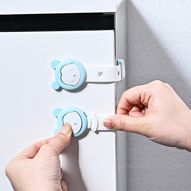 트렌디워크 서랍 안전잠금장치 밴드형, 6개, 핑크