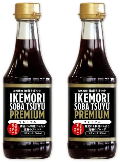 이케모리 소바쯔유 프리미엄 300ml 2병 세트 메밀국수 간장 쯔유 소스