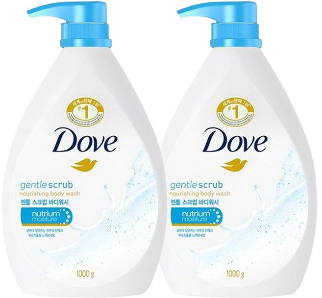 도브 젠틀 스크럽 바디워시, 1kg, 2개
