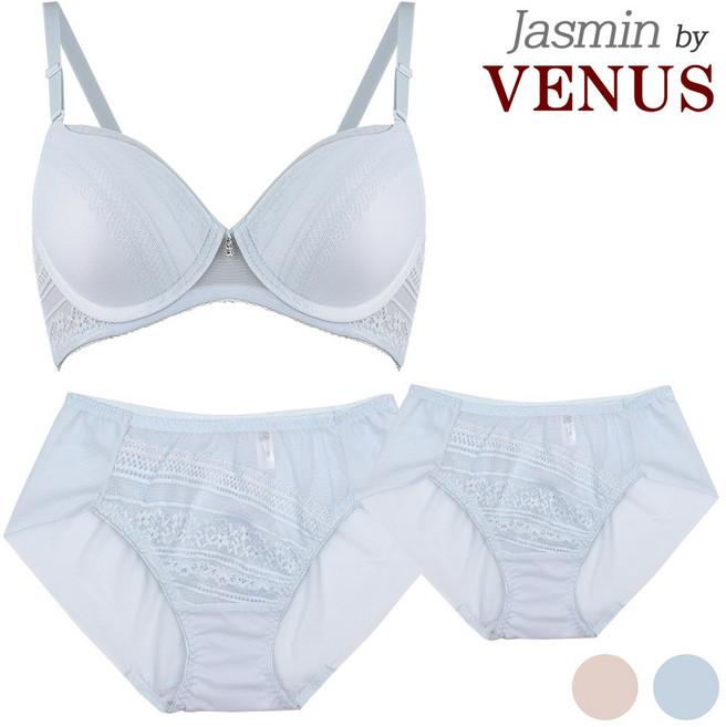 비너스 여성속옷 부유방 와이어 보정 몰드 빅사이즈 브라세트 브라1+팬티2 JBR030 A~DS