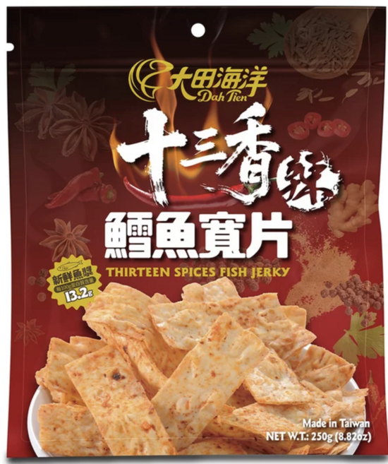 大田海洋 十三香鱈魚寬片, 250g, 1個