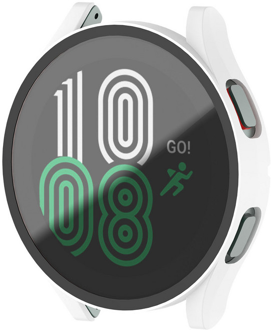 라우너스 갤럭시워치4 액정보호 강화유리 풀커버 케이스, 화이트