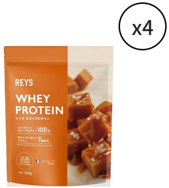 REYS 레이즈 웨이 프로틴 비타민 포함 WPC 프로틴 로얄밀크티, 4개, 1kg