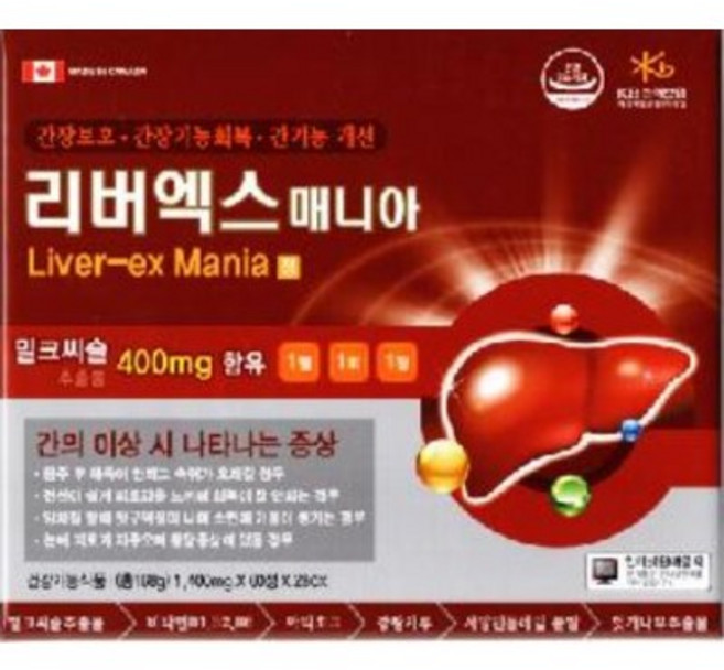 리버엑스 매니아 1400mg X 120정 4개월분 밀크씨슬, 1개