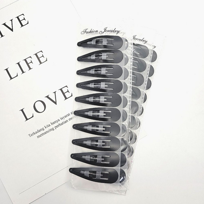 검정 헤어 똑딱핀 10개입 헤어핀 집게핀 머리핀 올림머리