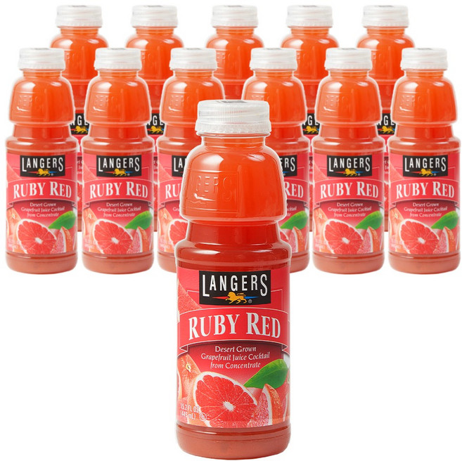 랭거스 루비레드 자몽 주스, 449ml, 12개