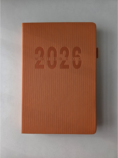 DOA양지 2026년 날짜형 노트 플래너 A5 다이어리 업무용 수첩 일기장 만년다이어리 노트, 오렌지, 1개