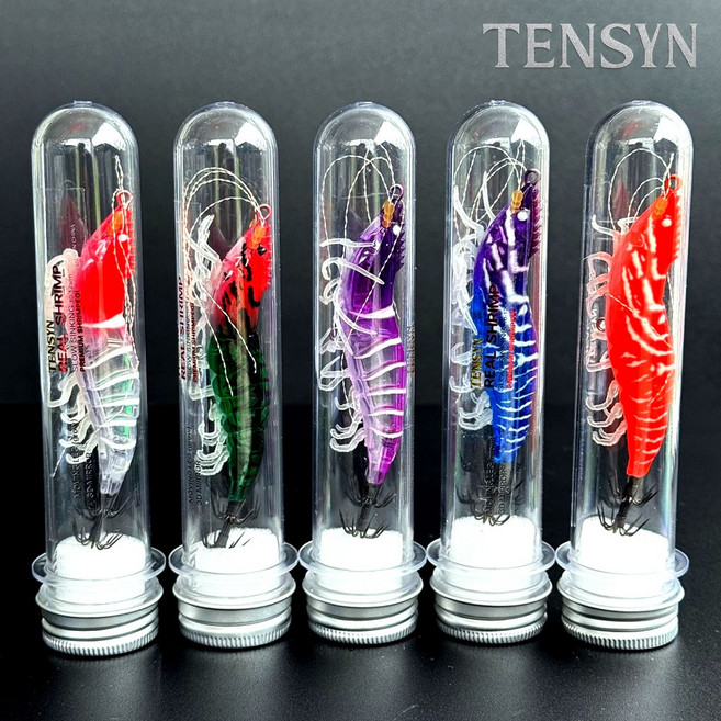 텐신 리얼 새우에기 (BEST 5종 세트) 쭈꾸미 한치 갑오징어 에기, 1세트, 11g, 80mm (5종)