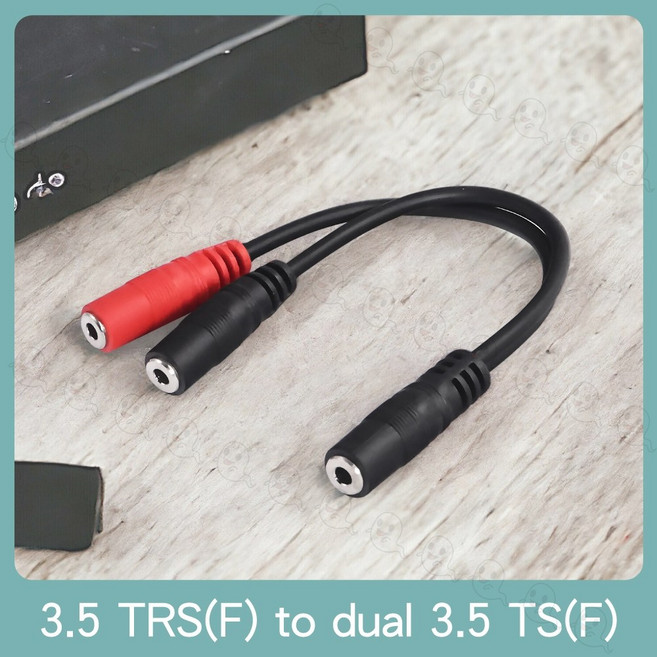 【魔音傳腦】台灣製 3.5mm 立體聲母頭轉雙3.5mm TS分配線, 1個