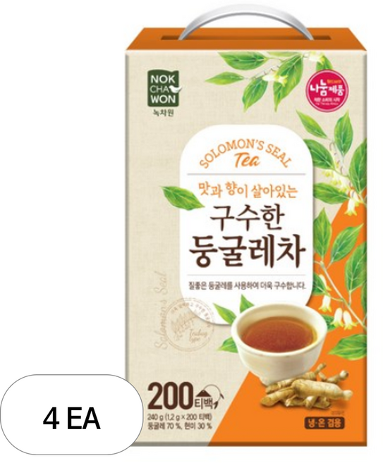 녹차원 둥글레차, 1.2g, 200개입, 4개