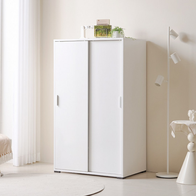 시그니처 LPM 슬라이딩 장롱 수납 서랍 옷장 800/1000, 수납 옷장 800 화이트