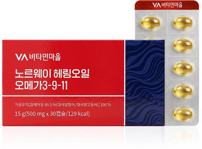 비타민마을 노르웨이 Epax원료 rTG 알티지 헤링오일 오메가3-9-11, 1개, 30정 - 쿠팡