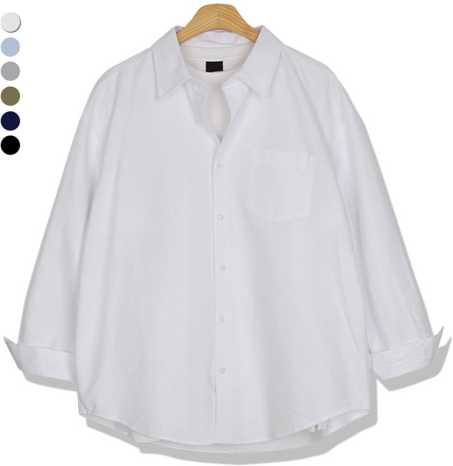 오마보이 남성용 옥스포드 스텐카라 오버사이즈 셔츠