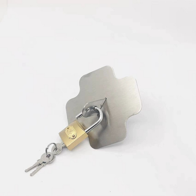 양문형 버클 시건장치 유리문열쇠 냉장고잠금 잠금 자물쇠 전체 세트 잠금판잠금클립나사자물쇠, 잠금판 1개