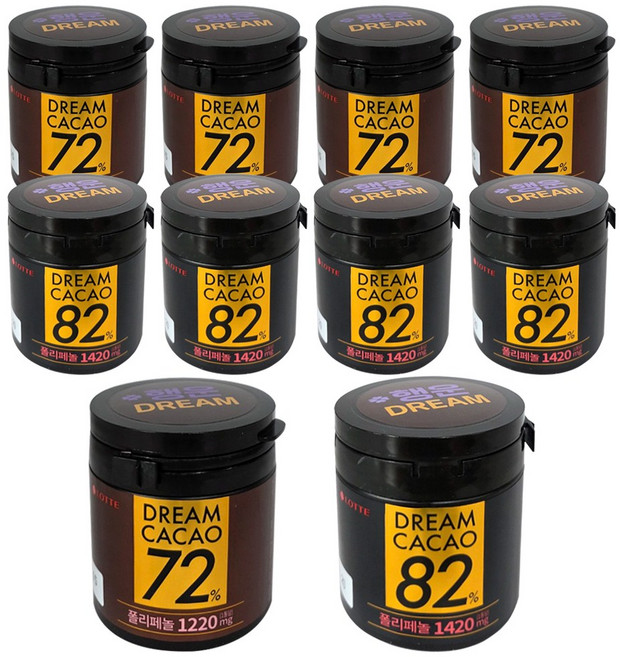 행운DREAM 드림카카오 86g 5개씩 (72프로 + 82프로), 1세트, 860g