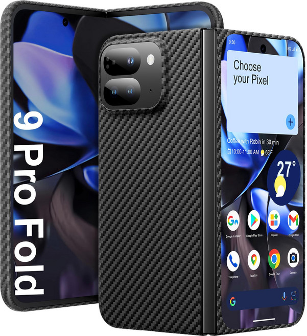 Google Pixel 9 Pro Fold memumi 0.5 대응 아라미드 섬유 케이스 mm극박 내충격 전면