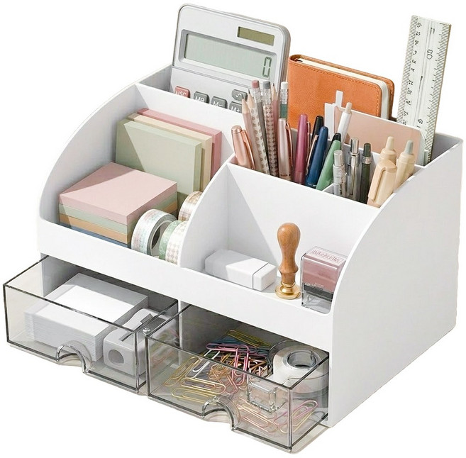 하루테 멀티 데스크 오거나이저, 1개, 화이트
