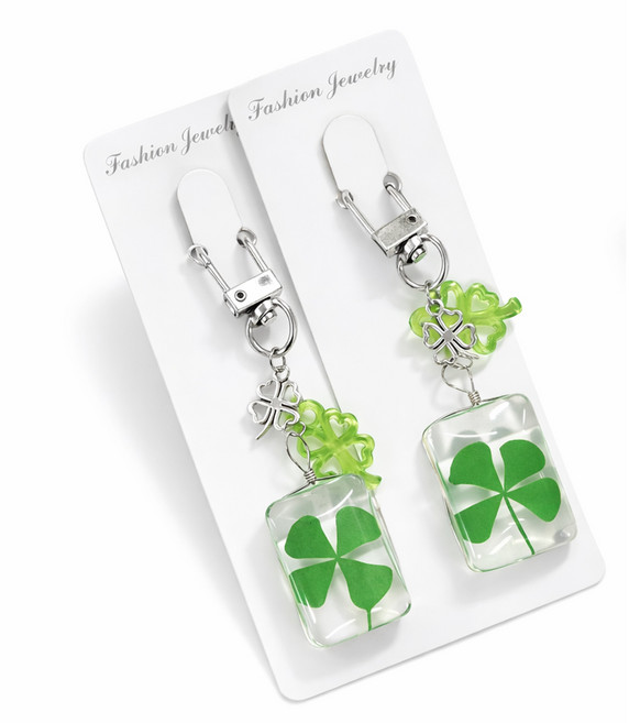 라디브 네잎클로버 열쇠고리 키링 2개, 그린