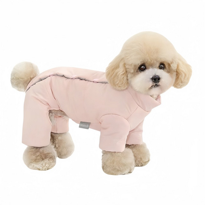 패딩 베스트 애견 겨울 코트 애견 의류 강아지 겨울 패딩 강아지 패딩, 1개, 핑크